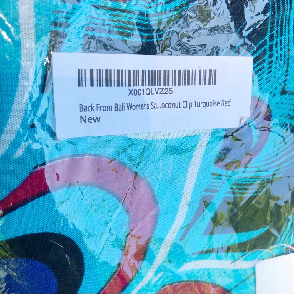 Back from Bali sarong turquoise red - Picture 3 of 6